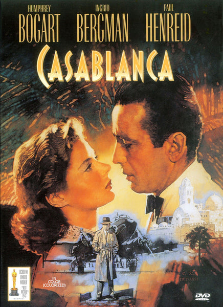 Casablanca Colorized Humphrey Bogart Ingrid Bergman Paul Henreid Claude Rains Conrad Veidt DVD 1942